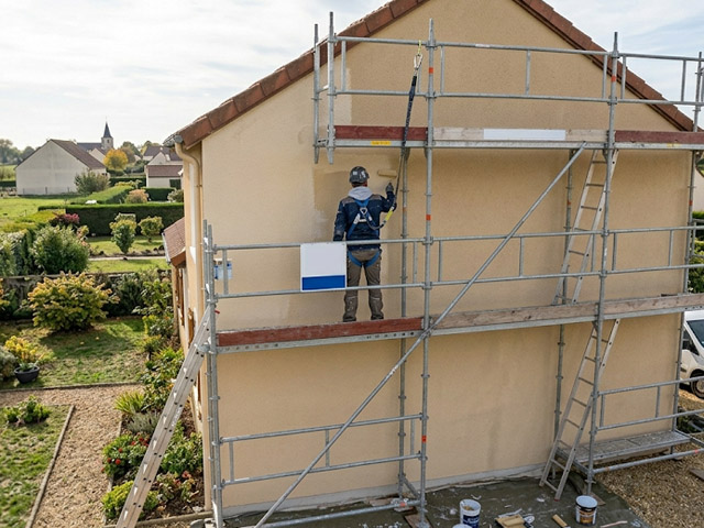 Rénovation de façade et peinture de murs extérieurs à Saint-Pavace